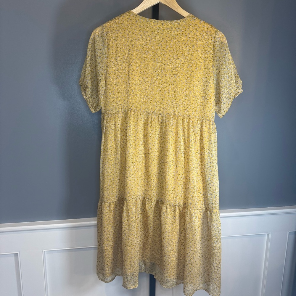 Sofie Schnoor Girls Yellow Floral Midi Dress Size 14Y‎ Tiered Short Sleeve - Picture 11 of 13